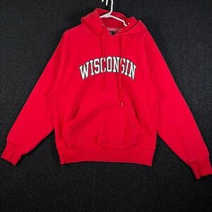 Steve‎ & Barry's Wisconsin Red Hoodie Pullover Drawstring Sweater Men's Size S